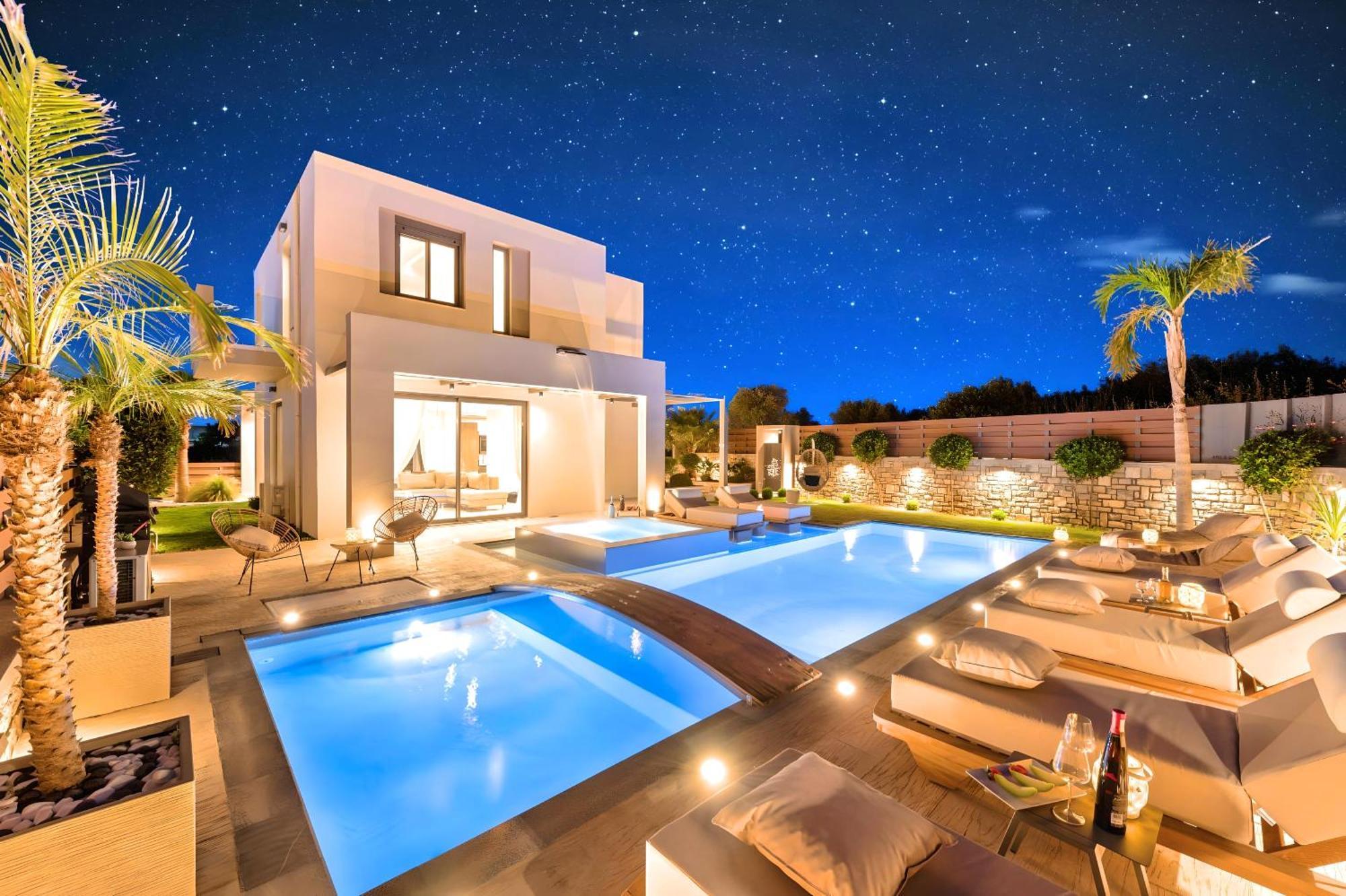 Minoas Villas Heated Pool Kournás Eksteriør billede